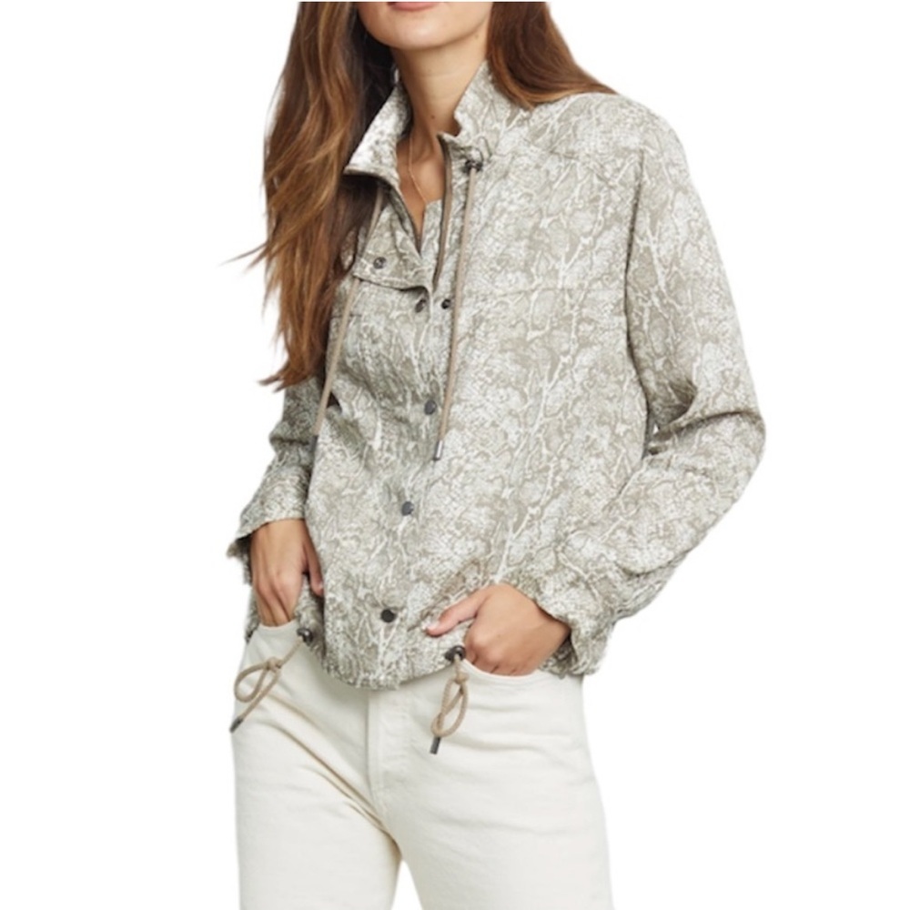 NWT Rails Tennessee Sand Snakeskin Print Linen Blend Jacket